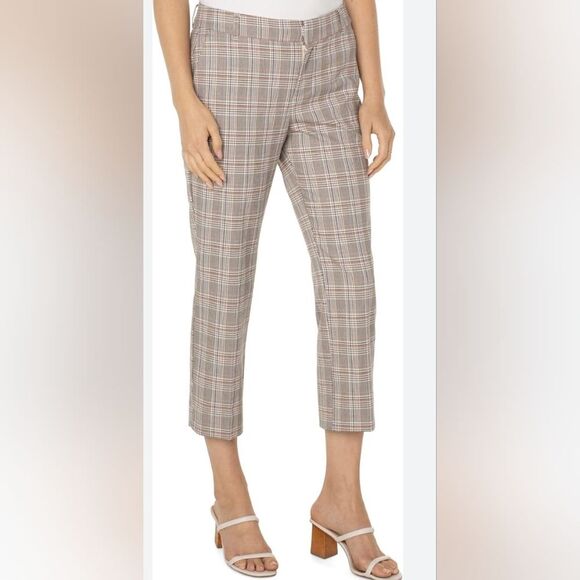 Liverpool Los Angeles Kelsey Trouser with Slit Soft Touch Plaid Pockets 6/28 - Picture 4 of 16
